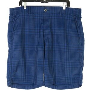 Under Armour‎ Heat Gear Blue Plaid Stretch 10" Chino Golf Shorts Men's 40